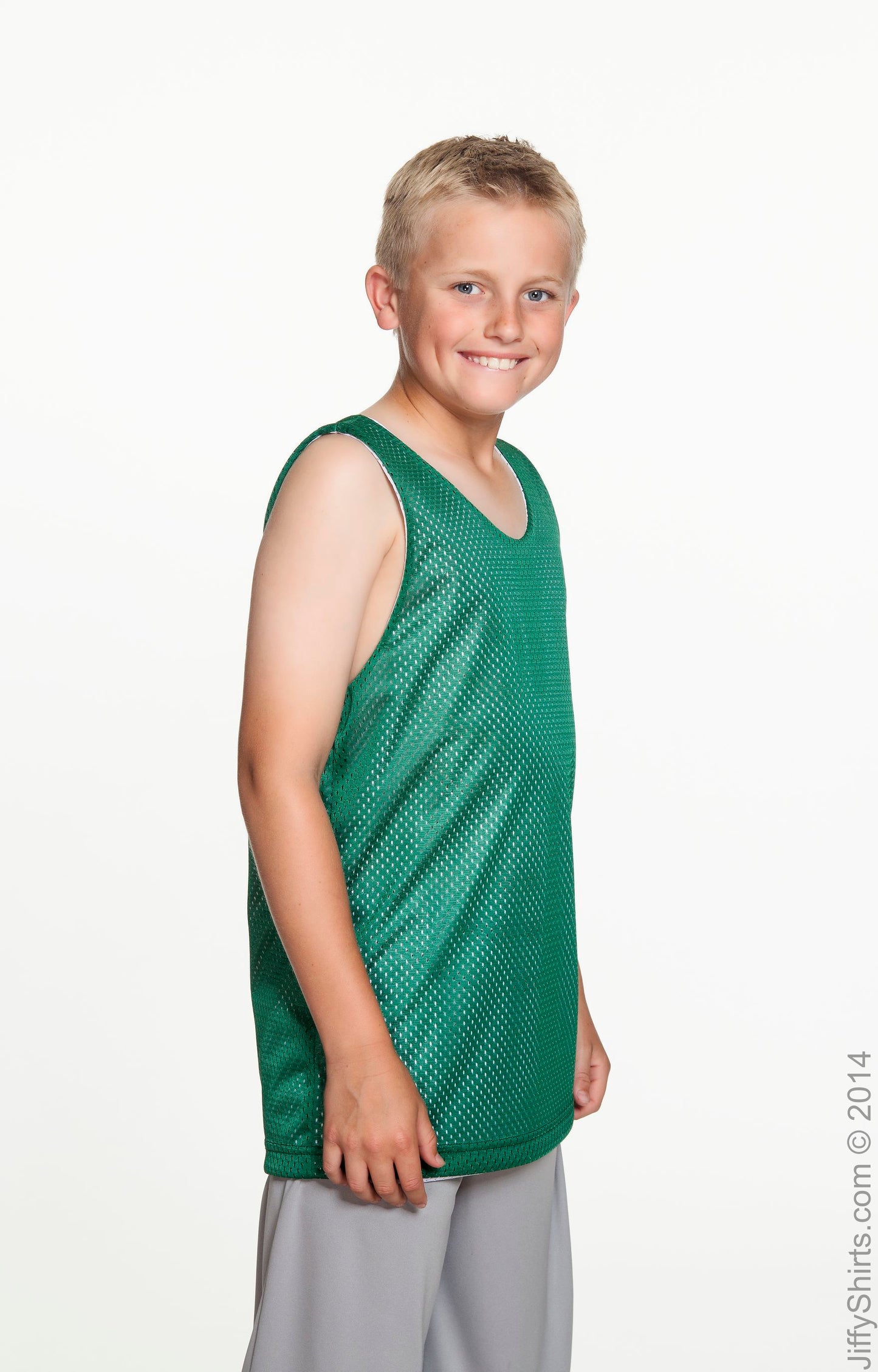 Youth Reversible Mesh Tank - Hunter / White
