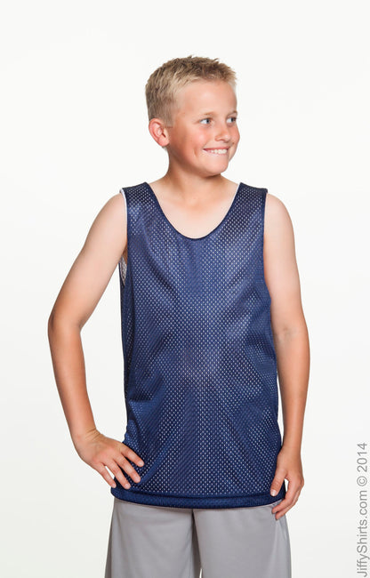 Youth Reversible Mesh Tank - Navy / White