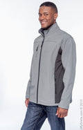 Men's Soft Shell Colorblock Jacket - Charcoal / Dark Charcoal
