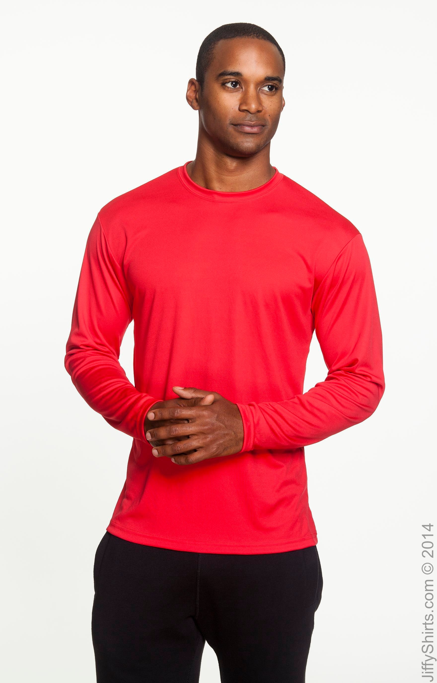 Men's Cooling Performance Long Sleeve T-Shirt - Scarlet