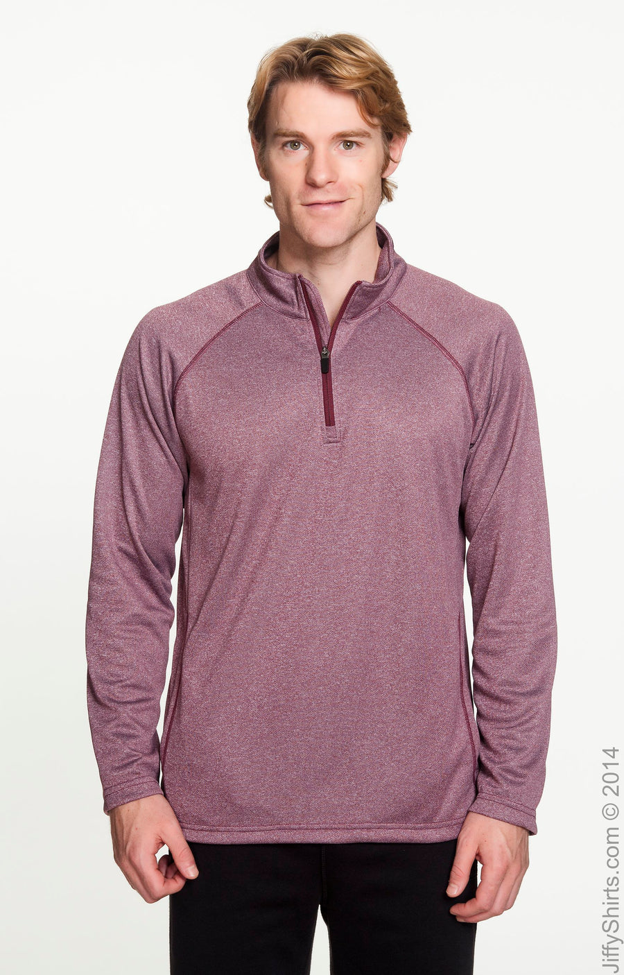 Men's Stretch Tech-Shell® Compass Quarter-Zip - Burgundy Heather