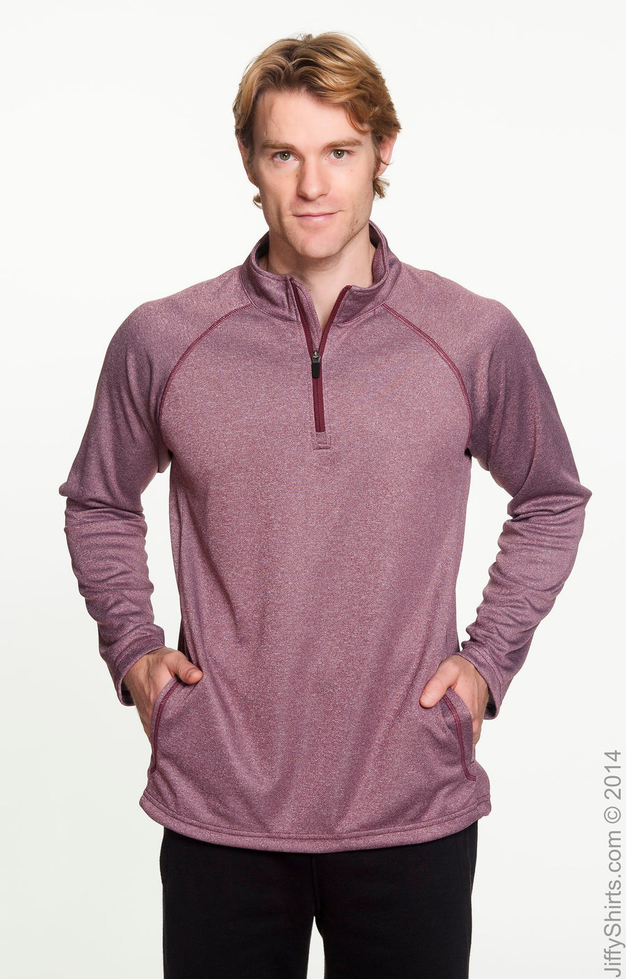 Men's Stretch Tech-Shell® Compass Quarter-Zip - Burgundy Heather