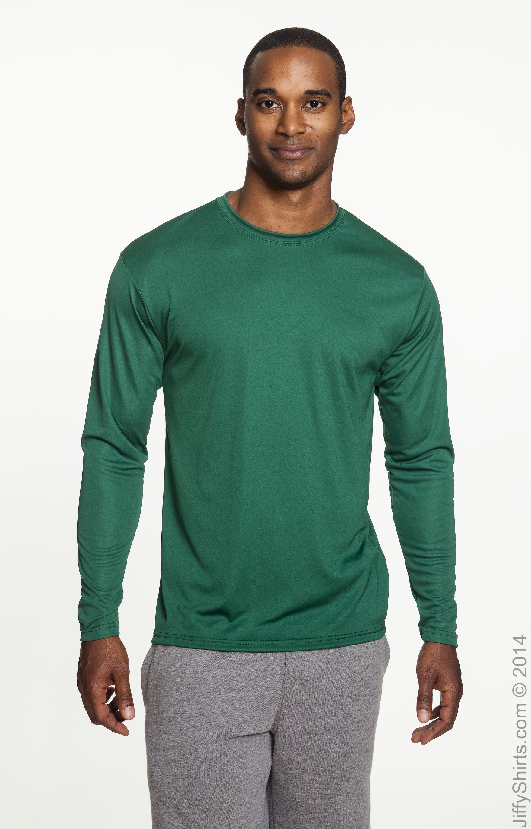 Men's Cooling Performance Long Sleeve T-Shirt - Forest Green