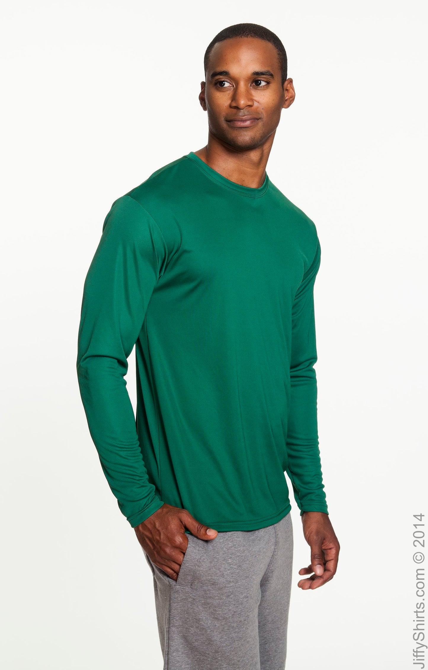 Men's Cooling Performance Long Sleeve T-Shirt - Forest Green