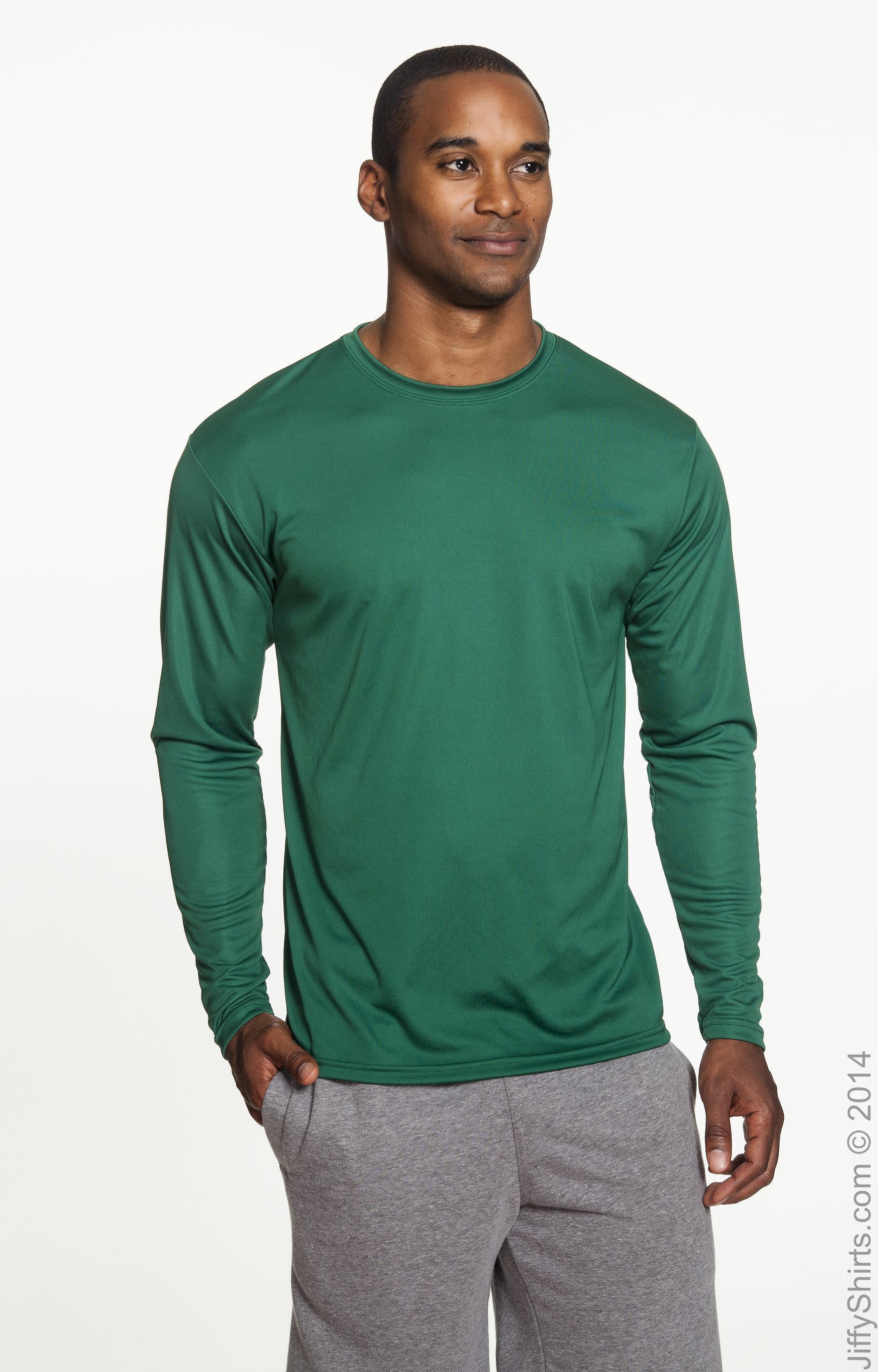 Men's Cooling Performance Long Sleeve T-Shirt - Forest Green