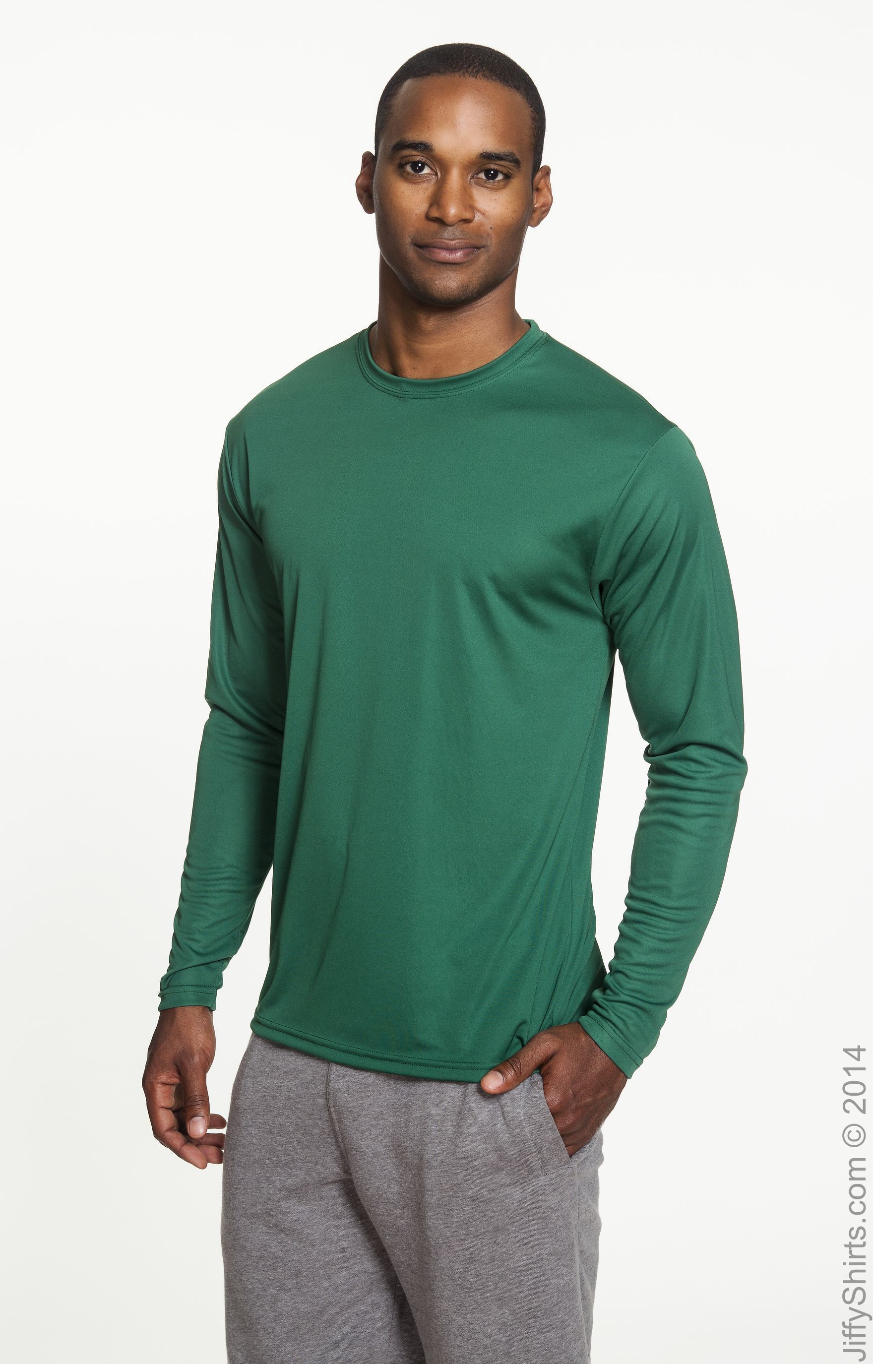 Men's Cooling Performance Long Sleeve T-Shirt - Forest Green