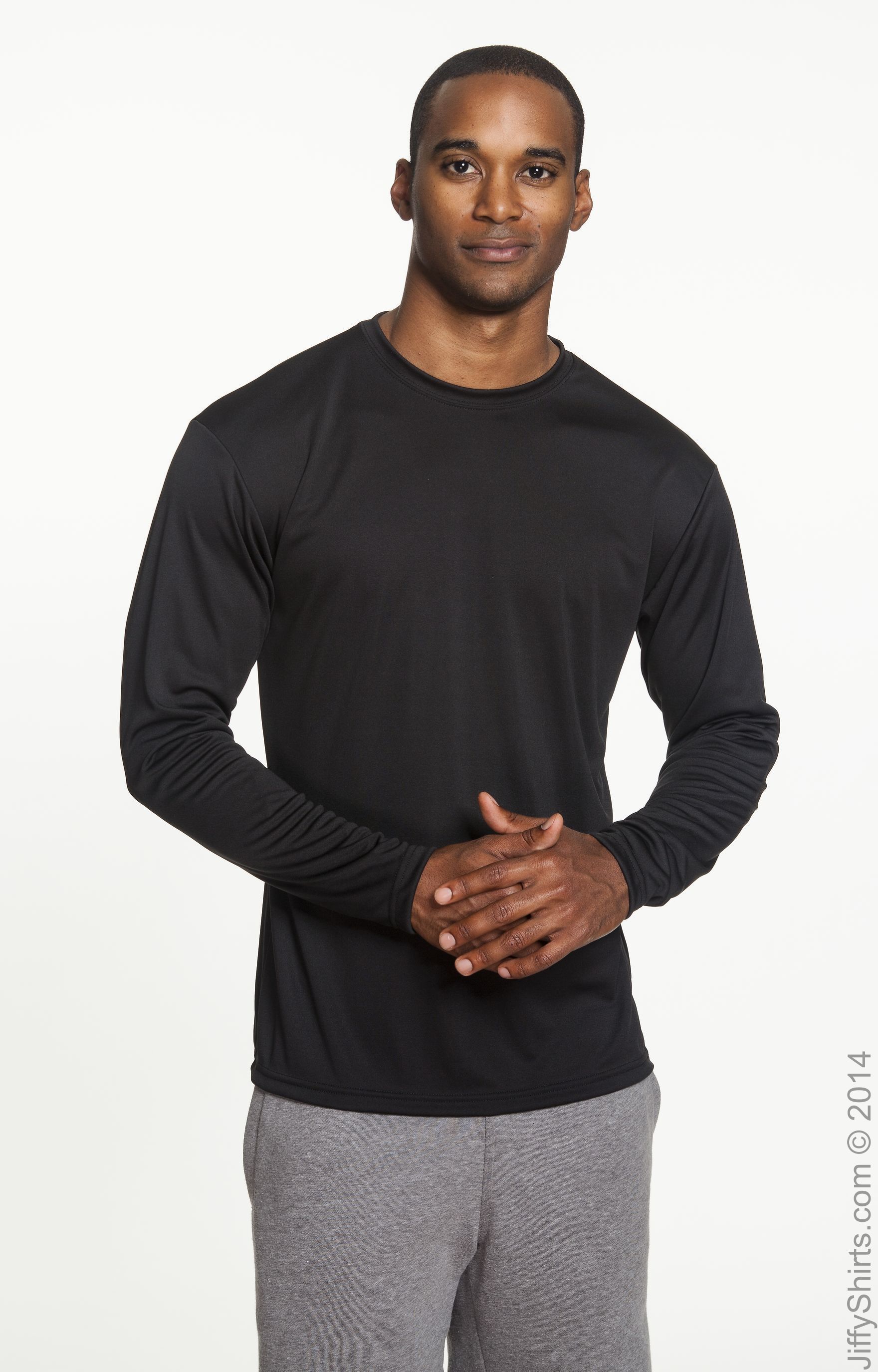 Men's Cooling Performance Long Sleeve T-Shirt - Black