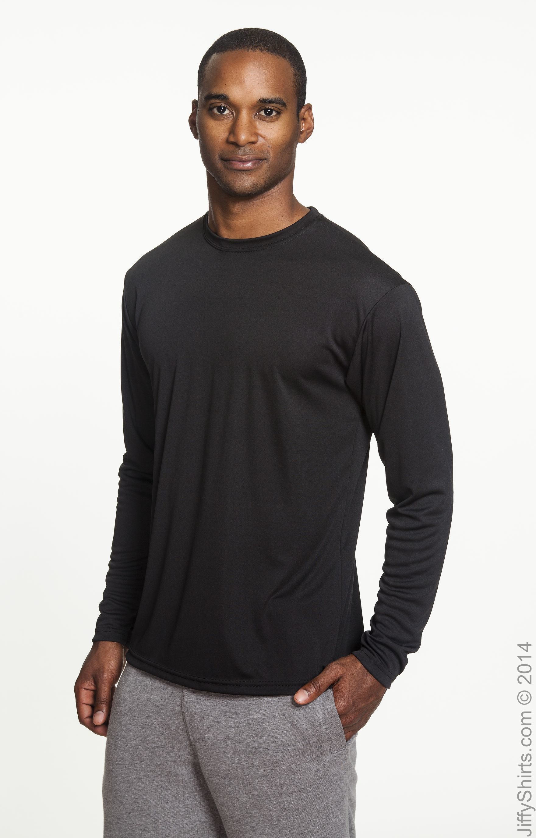 Men's Cooling Performance Long Sleeve T-Shirt - Black