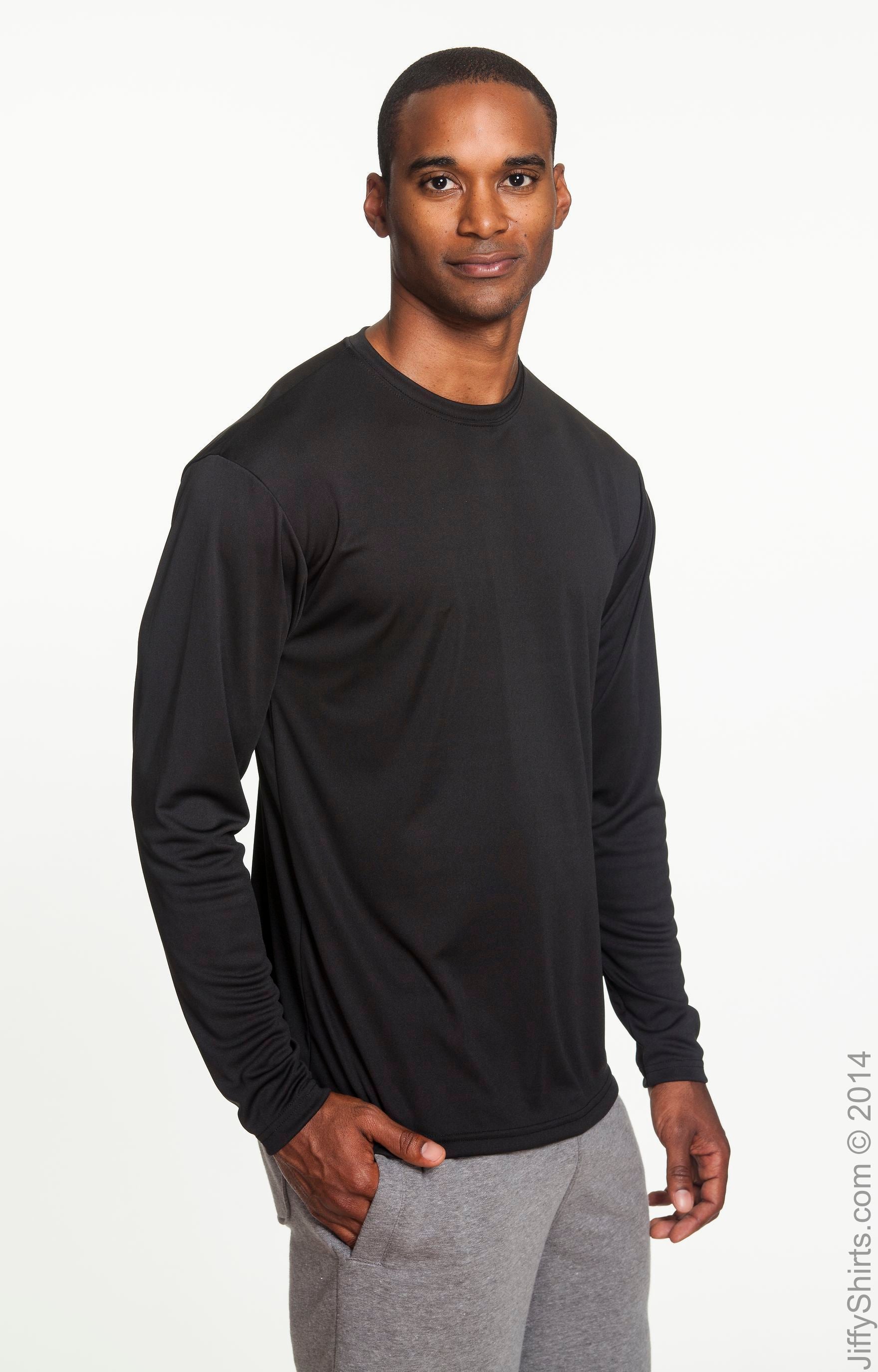 Men's Cooling Performance Long Sleeve T-Shirt - Black