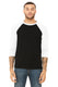 Bella + Canvas 3200 - Unisex 3/4-Sleeve Baseball T-Shirt - Black / White