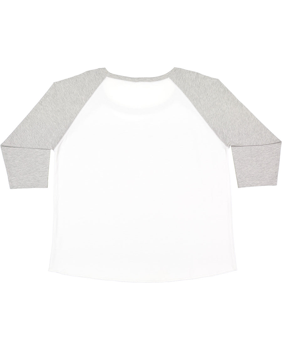 Women's Curvy Baseball T-Shirt - White / Vintage Heather