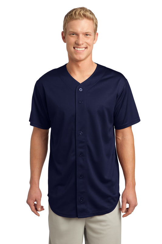 Unisex PosiCharge Tough Mesh Full-Button Jersey - True Navy