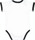 Infant Baby Rib Bow Tie Bodysuit - White / Black