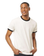 Tultex 0246TC - Unisex Fine Jersey Ringer Tee - Vintage White / Black