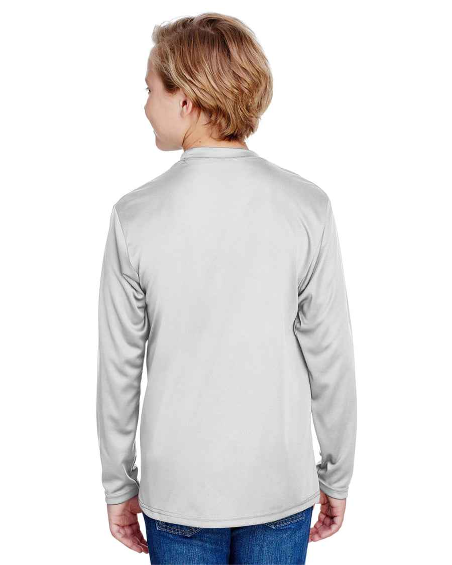 Youth Long Sleeve Cooling Performance Crew Shirt - Silver
