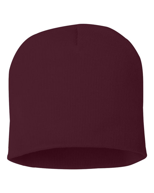 8" Knit Beanie - Maroon