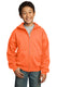 Port & Company PC90YZH - Youth Core Fleece Full-Zip Hoodie - Neon Orange
