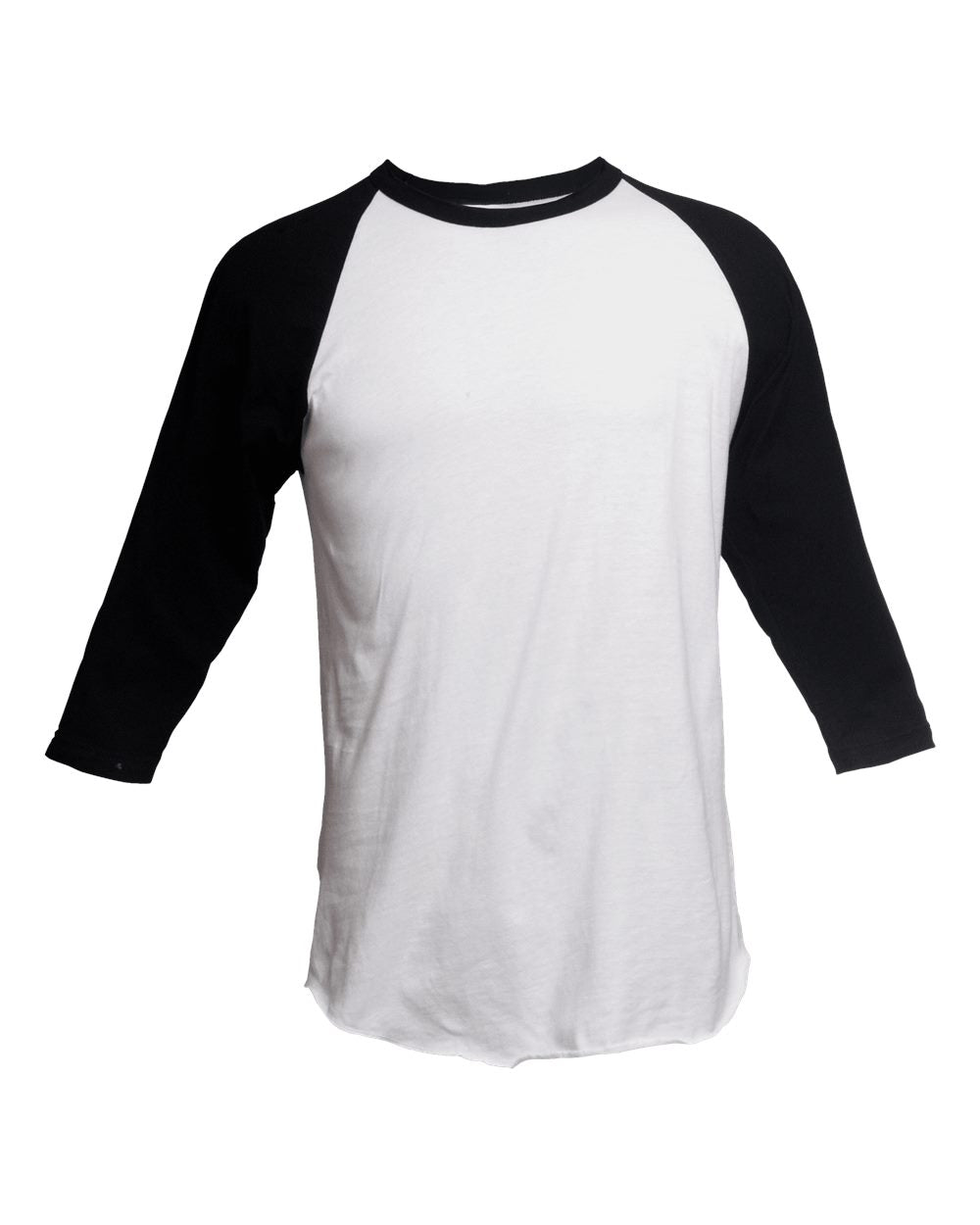 Unisex Fine Jersey Raglan Tee - White/ Black