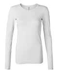 Women's Long Sleeve Sheer Mini Rib Tee - White
