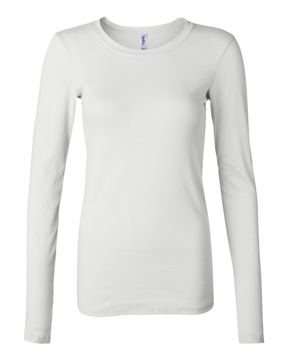 Women's Long Sleeve Sheer Mini Rib Tee - White