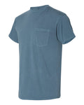 Unisex Inspired Dye Crew with Pocket - Blue Jean