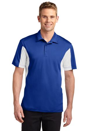 Men's Side Blocked Micropique Sport-Wick Polo - True Royal / White