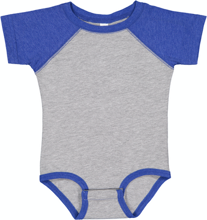 Infant Baseball Bodysuit - Vintage Heather / Vintage Royal