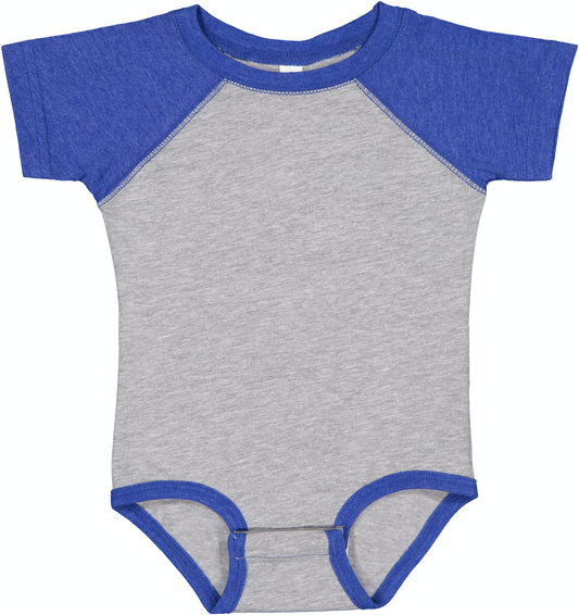 Infant Baseball Bodysuit - Vintage Heather / Vintage Royal