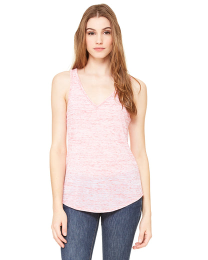 Women's Flowy V-Neck Tank - Red Marble