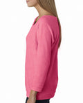 Women's French Terry 3/4-Sleeve Raglan - Neon Heather Pink