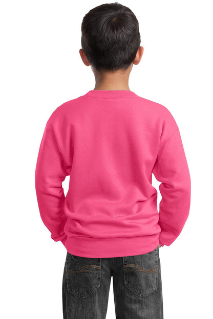 Youth Core Fleece Crewneck Sweatshirt - Neon Pink
