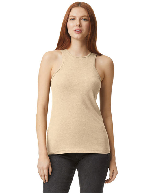 Women's CVC Racerneck Tank - Heather Bone