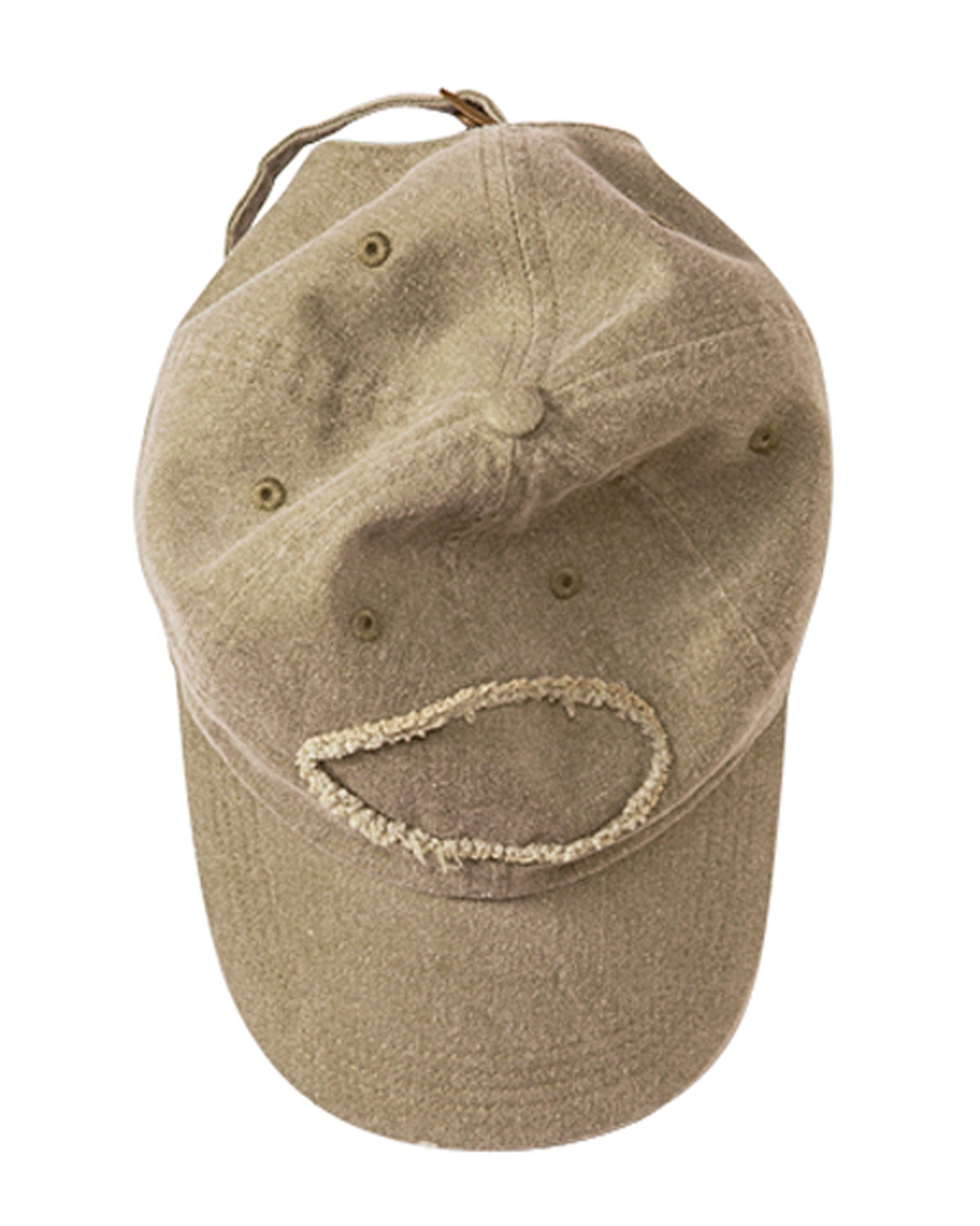 Pigment-Dyed Raw-Edge Patch Baseball Cap - Khaki Green