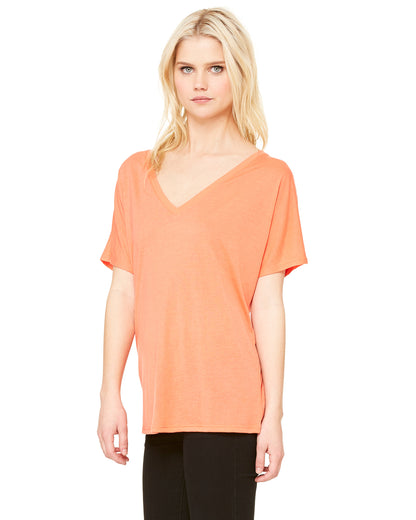 Women's Slouchy V-Neck T-Shirt - Coral