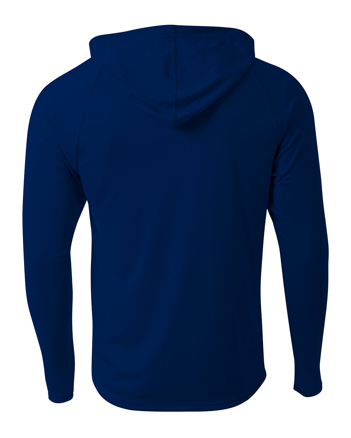 A4 Unisex Cooling Long Sleeve Hooded Tee - Navy