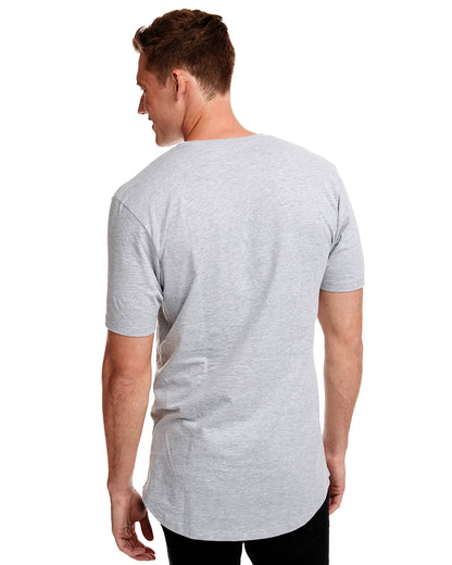 Men's Cotton Long Body Crew - Heather Gray