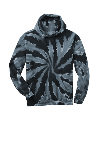 Unisex Tie-Dye Pullover Hoodie - Black