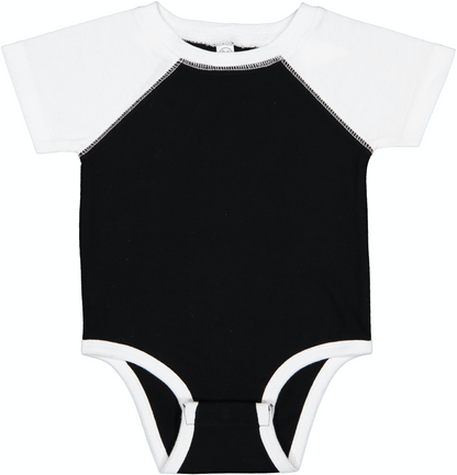 Infant Baseball Bodysuit - Black / White