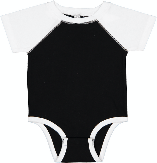 Infant Baseball Bodysuit - Black / White