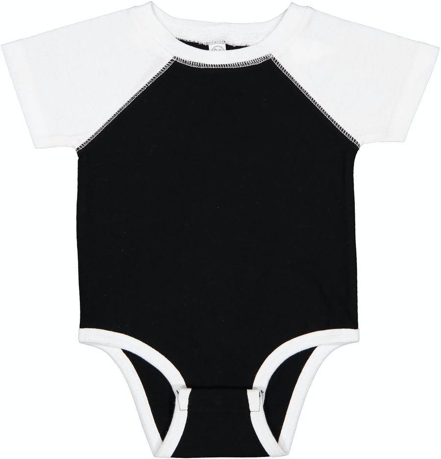 Infant Baseball Bodysuit - Black / White