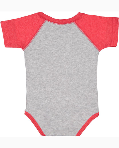 Infant Baseball Bodysuit - Vintage Heather / Vintage Red