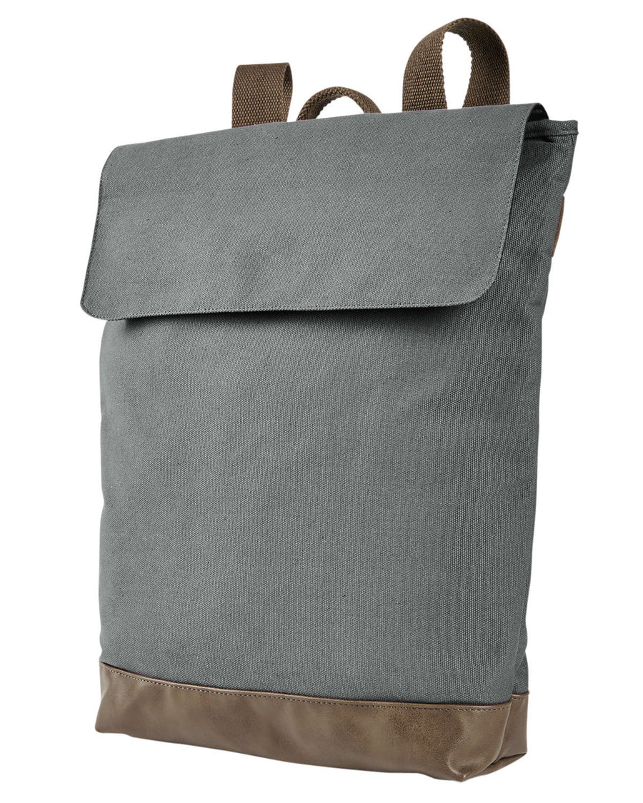 Canvas Rucksack Backpack - Smoke / Brown