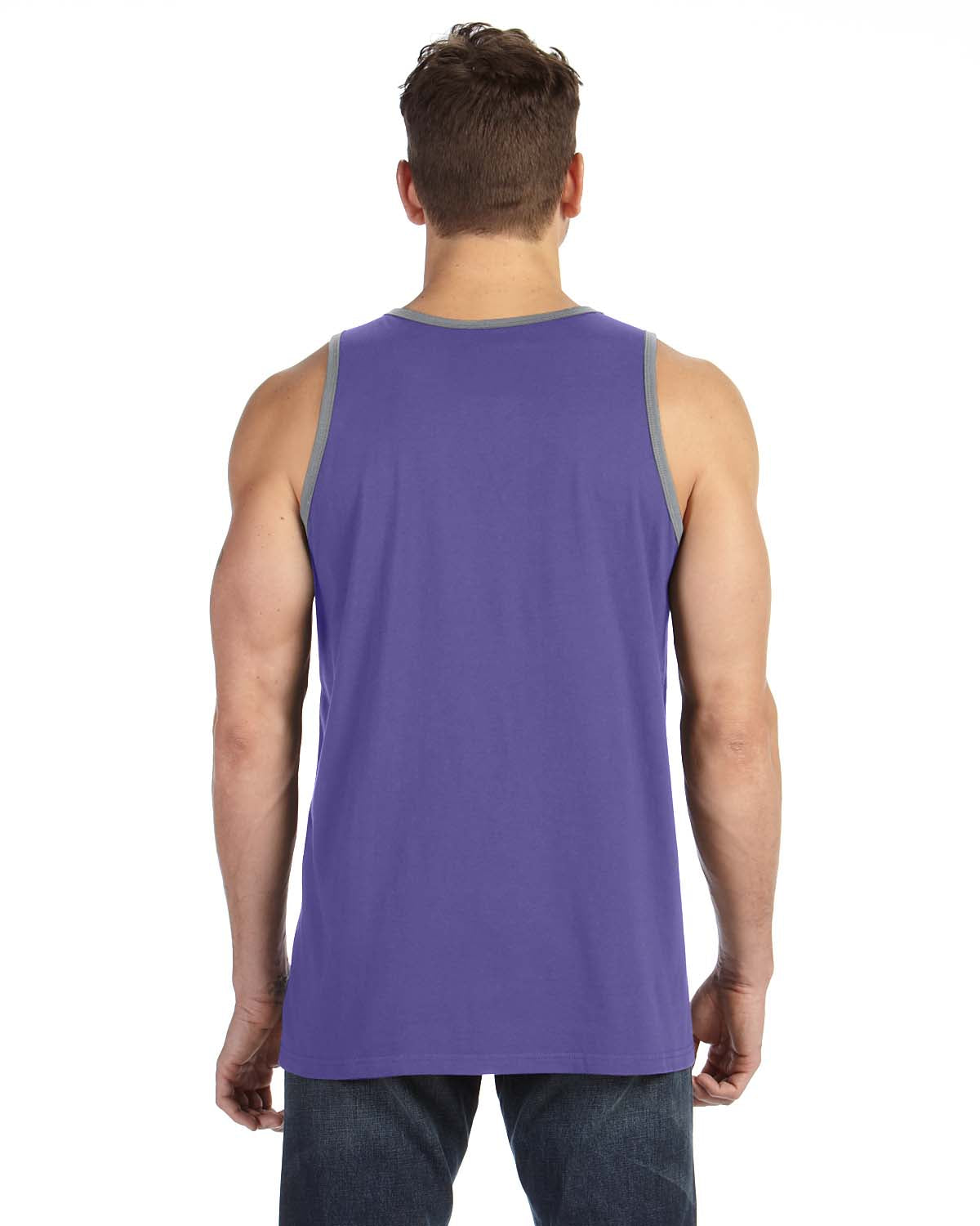 Unisex Lightweight Tank - Heather Purple / Heather Gray