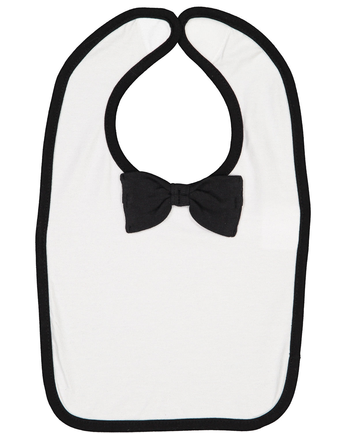 Infant Baby Rib Bow Tie Bib - White / Black