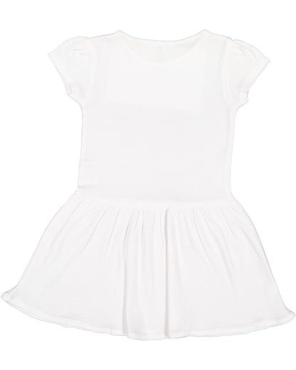 Toddler Baby Rib Dress - White