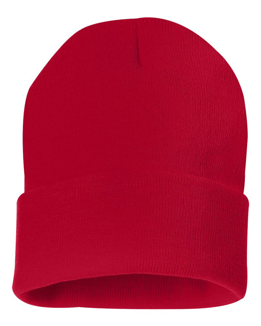 12" Solid Knit Beanie - Red