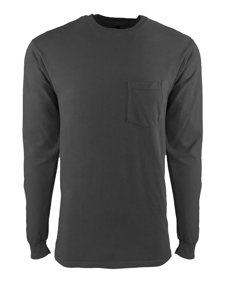 Unisex Inspired Dye Long-Sleeve Crew with Pocket - Shadow