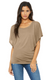 Bella + Canvas 8821 - Women's Flowy Draped Sleeve Dolman T-Shirt - Pebble Brown