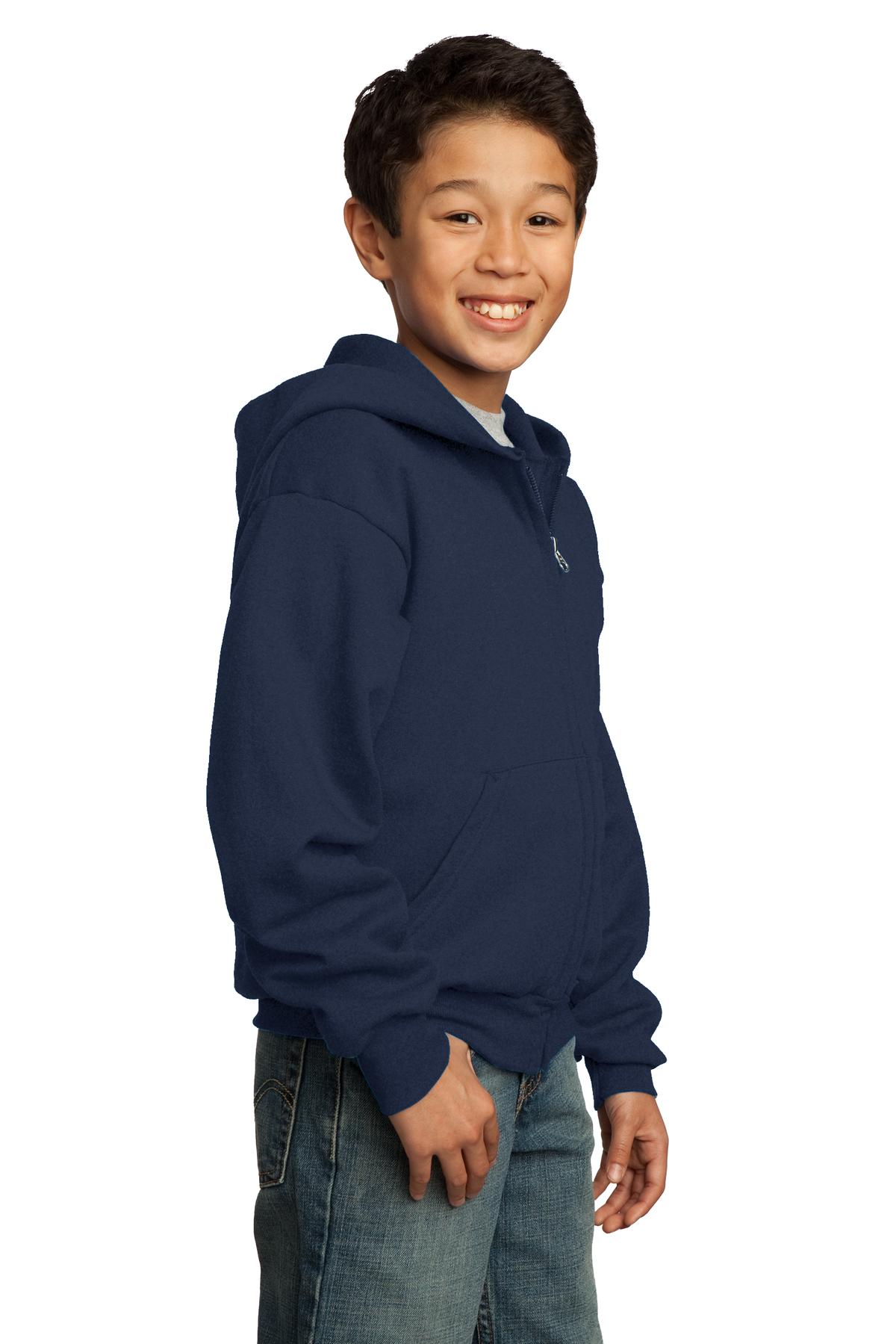 Youth Core Fleece Full-Zip Hoodie - Navy