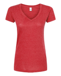 Women's Poly-Rich V-Neck - Heather Red